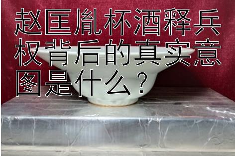 赵匡胤杯酒释兵权背后的真实意图是什么？