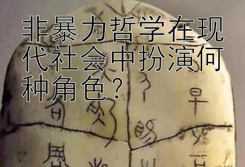 非暴力哲学在现代社会中扮演何种角色？