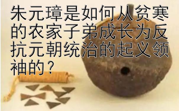 朱元璋是如何从贫寒的农家子弟成长为反抗元朝统治的起义领袖的？