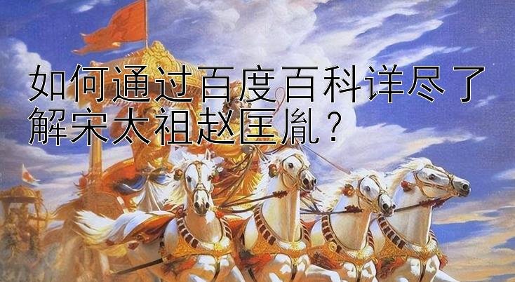 如何通过百度百科详尽了解宋太祖赵匡胤？