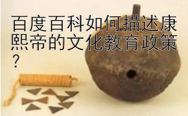 百度百科如何描述康熙帝的文化教育政策？