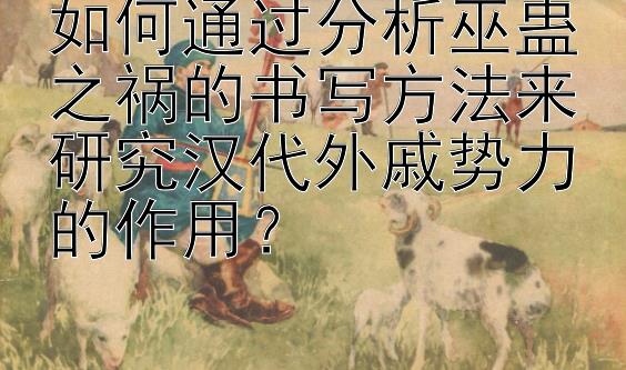 如何通过分析巫蛊之祸的书写方法来研究汉代外戚势力的作用？