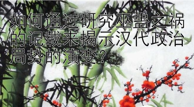 如何通过研究巫蛊之祸的记载来揭示汉代政治局势的演变？