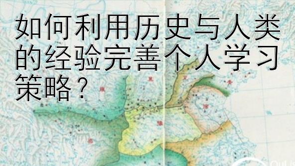 如何利用历史与人类的经验完善个人学习策略？